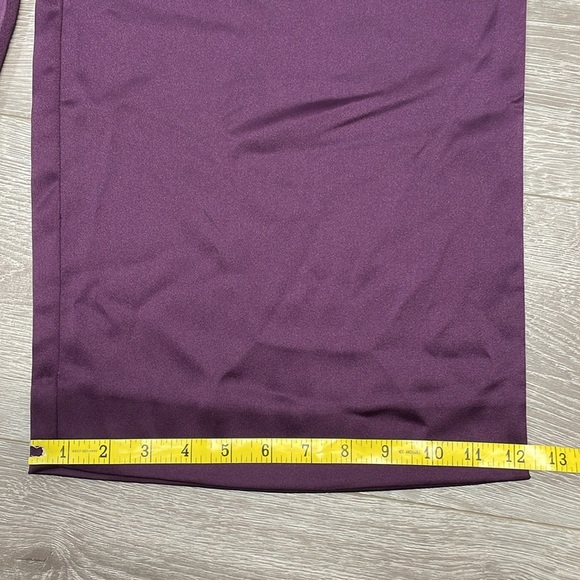 NWT Banana Republic Satin Wide Leg High Rise Trouser Pants Plum Purple 0 - Picture 11 of 16